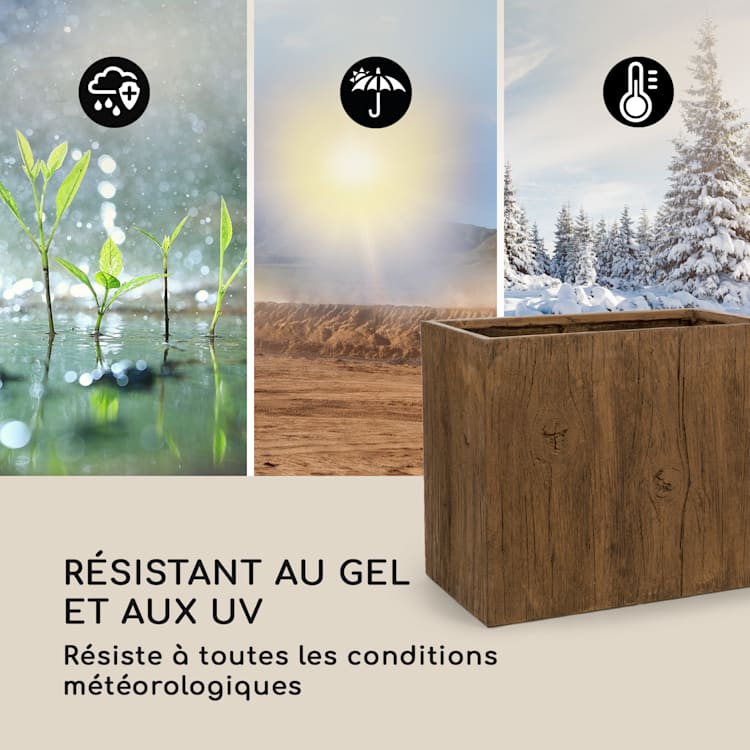 Timberflor bloempot 60 x 50 x 30 cm GVK in-/outdoor bruin 60 x 50 x 30 cm