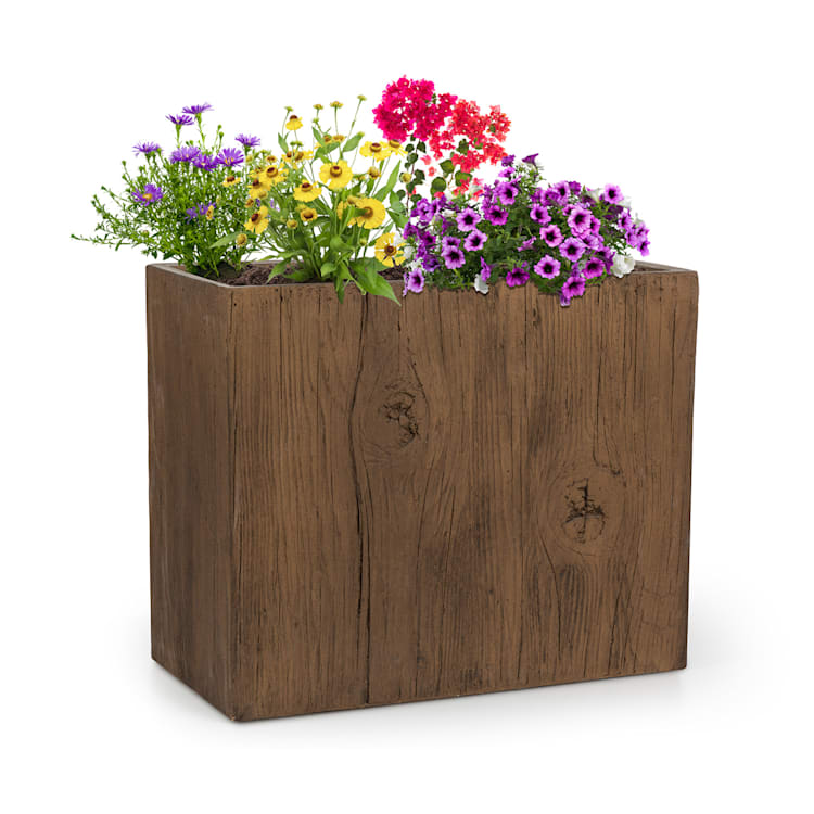 Timberflor Pflanztopf 60 x 50 x 30 cm Fiberglas In-/Outdoor braun 60 x 50 x 30 cm