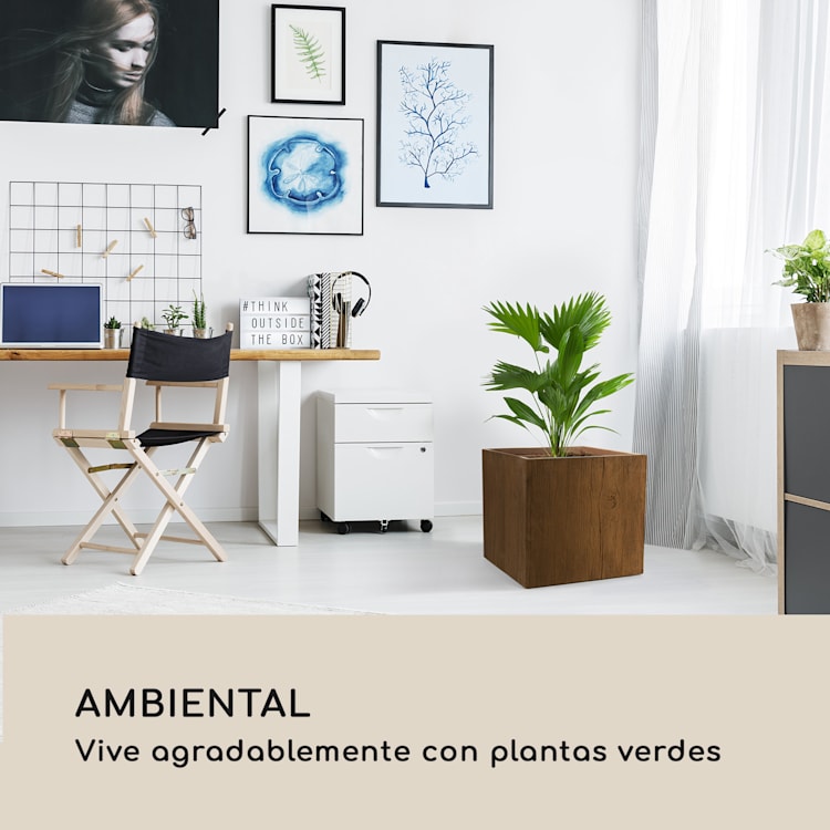 Timberflor tiesto 55 x 50 x 55 cm fibra de vidrio interior/exterior marrón 55 x 50 x 55 cm