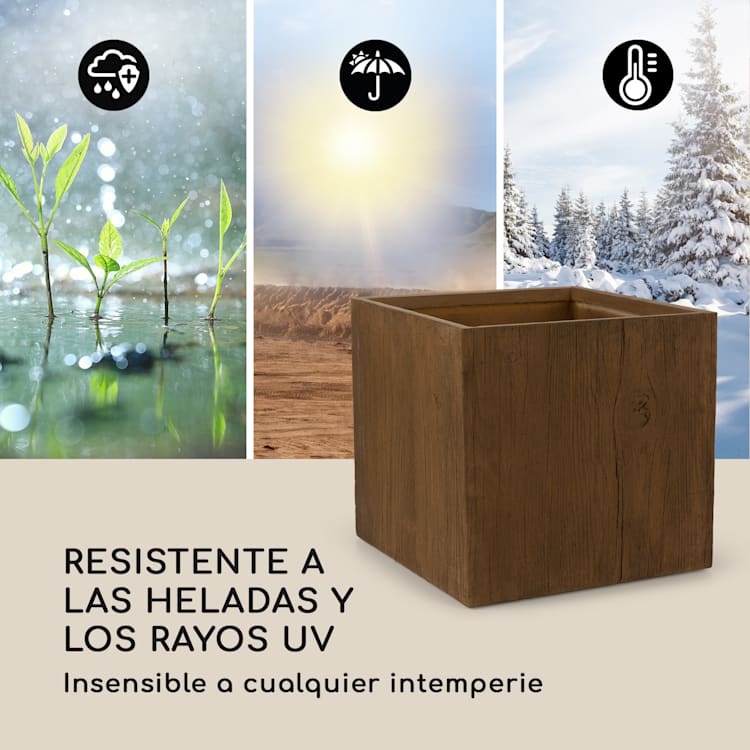 Timberflor tiesto 55 x 50 x 55 cm fibra de vidrio interior/exterior marrón 55 x 50 x 55 cm
