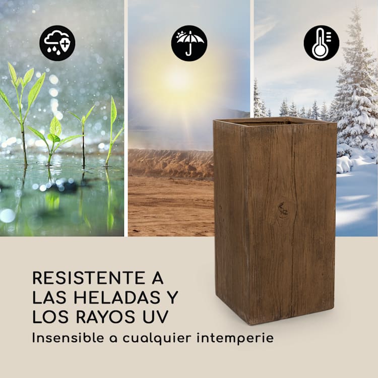 Timberflor tiesto 40 x 80 x 40 cm fibra de vidrio interior/exterior marrón 40 x 80 x 40 cm