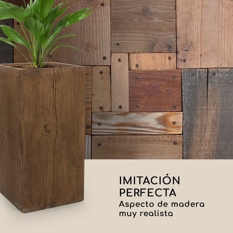 Timberflor tiesto 40 x 80 x 40 cm fibra de vidrio interior/exterior marrón 40 x 80 x 40 cm