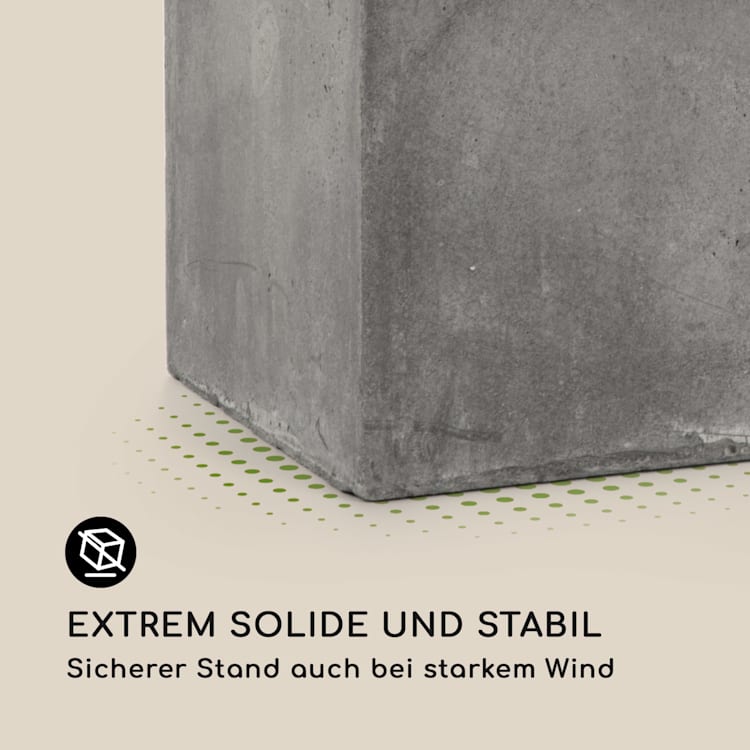 Solidflor Pflanztopf 75 x 20 x 20 cm Fiberglas In-/Outdoor hellgrau Hellgrau
