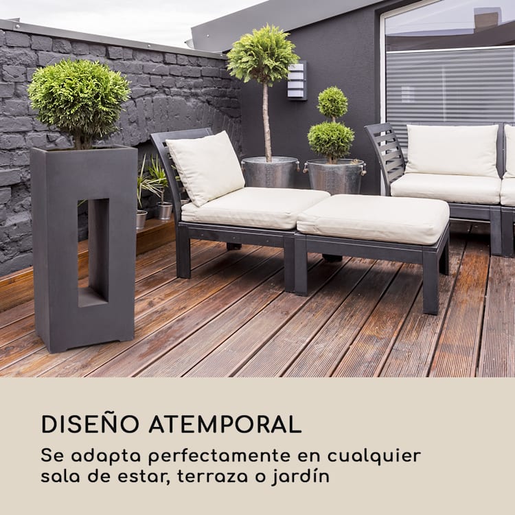 Airflor Maceta 45 x 100 x 27 cm Fibra de vidrio Exterior/Interior marengo Gris Marengo