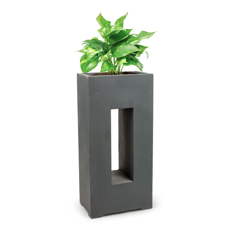 Airflor Maceta 45 x 100 x 27 cm Fibra de vidrio Exterior/Interior marengo Gris Marengo