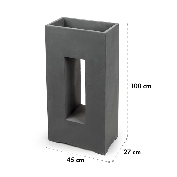 Airflor Maceta 45 x 100 x 27 cm Fibra de vidrio Exterior/Interior marengo Gris Marengo