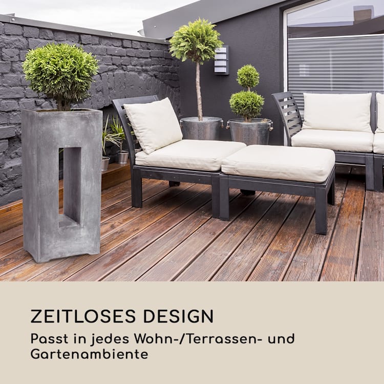 Airflor Pflanztopf 45 x 100 x 27 cm Fiberglas In-/Outdoor hellgrau Hellgrau