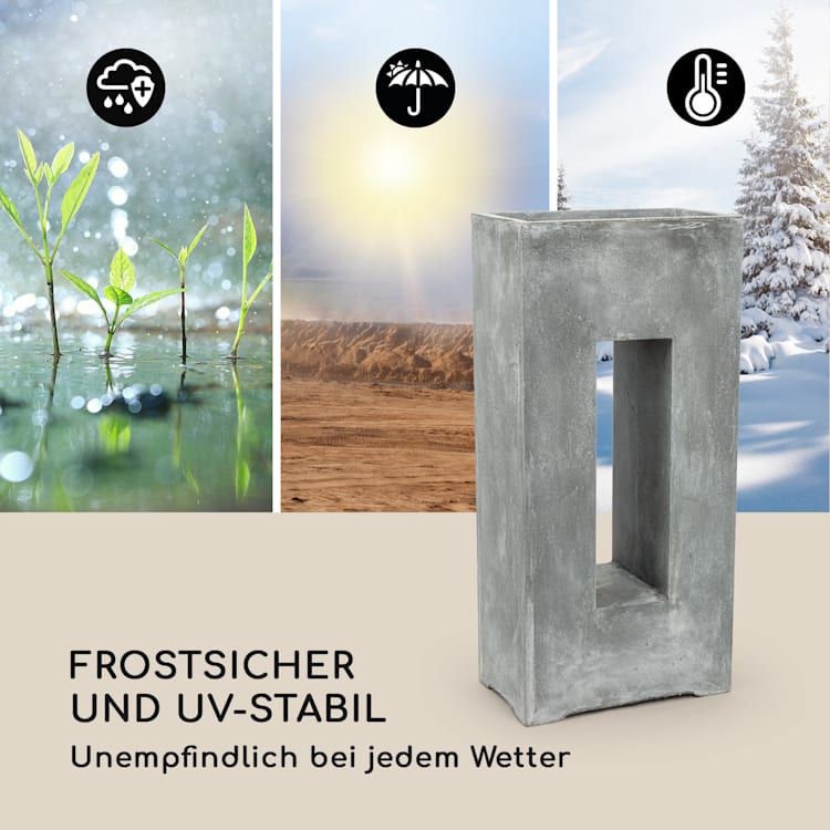 Airflor Pflanztopf 45 x 100 x 27 cm Fiberglas In-/Outdoor hellgrau Hellgrau