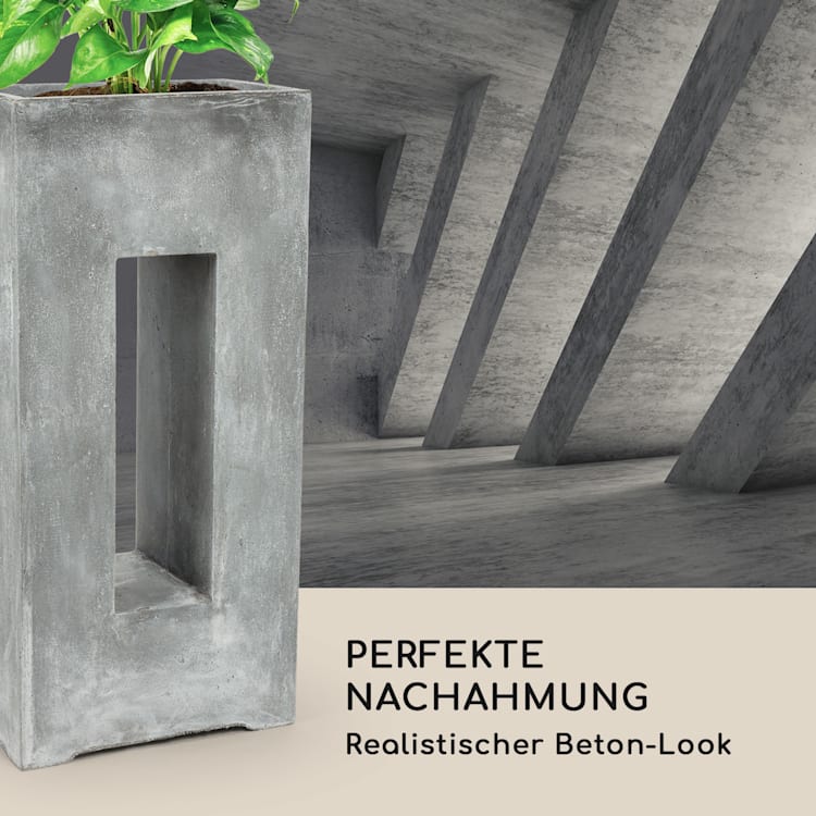 Airflor Pflanztopf 45 x 100 x 27 cm Fiberglas In-/Outdoor hellgrau Hellgrau