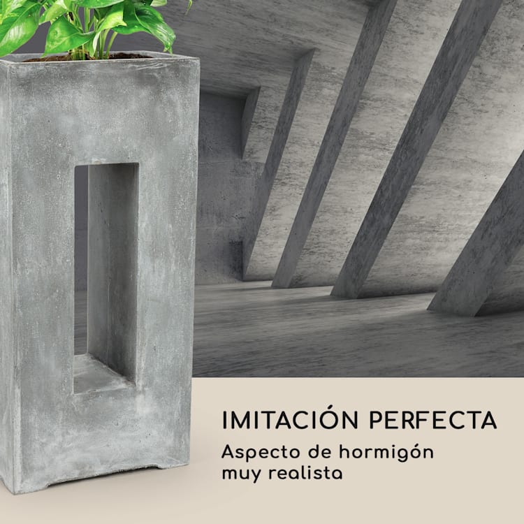 Airflor Maceta 45 x 100 x 27 cm Fibra de vidrio Exterior/Interior gris claro Gris Claro