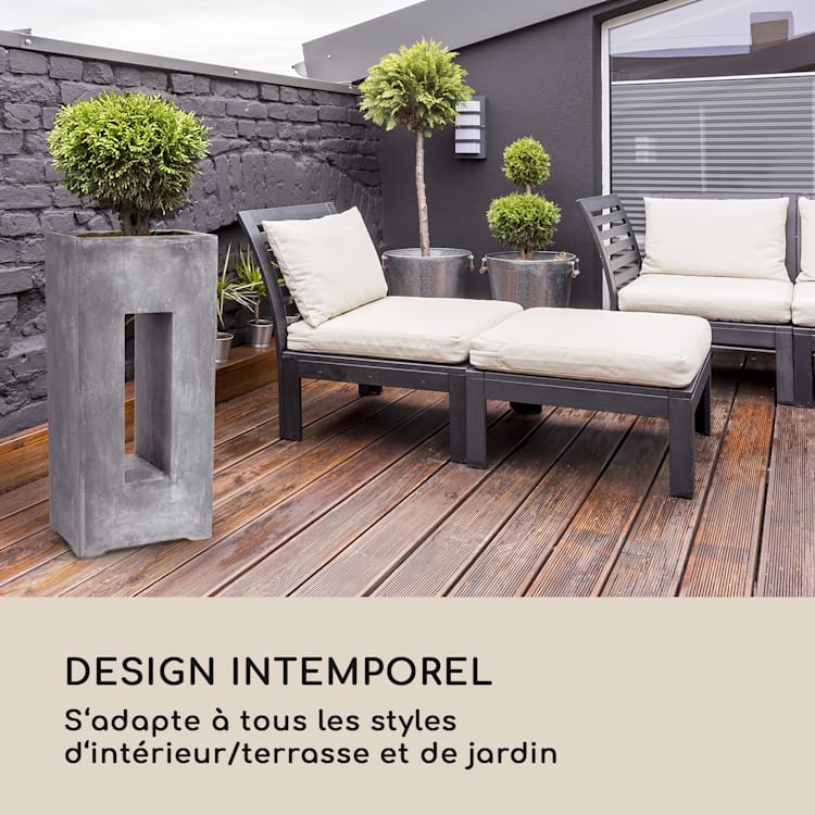 Airflor Bac à plantes 45 x 100 x 27 cm Fibre de verre - gris clair Gris Clair