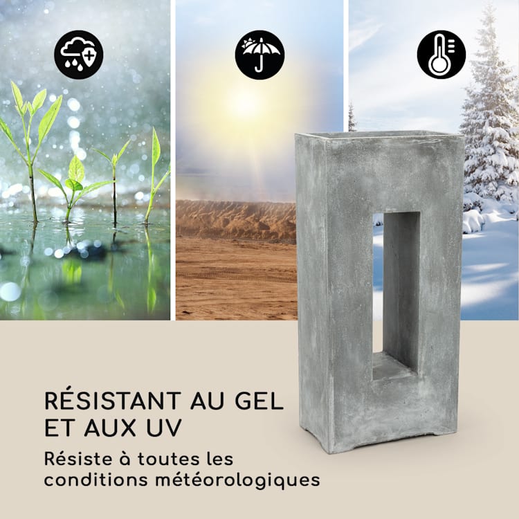 Airflor Bac à plantes 45 x 100 x 27 cm Fibre de verre - gris clair Gris Clair