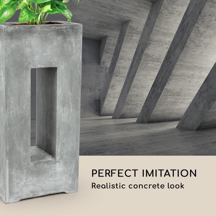 Airflor, květináč, 45 x 100 x 27 cm, sklolaminát, do interiéru i exteriéru, světle šedý Světle šedý cement
