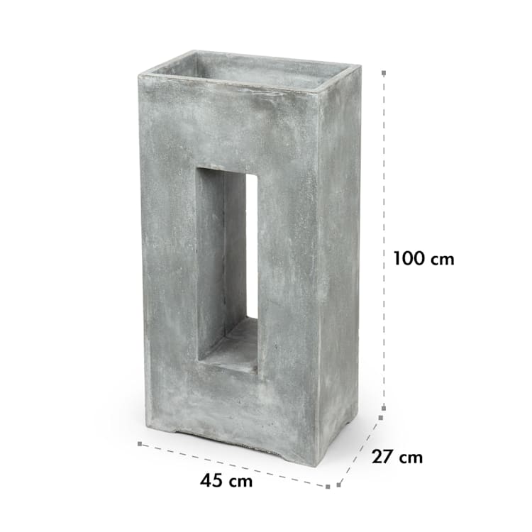 Airflor Maceta 45 x 100 x 27 cm Fibra de vidrio Exterior/Interior gris claro Gris Claro