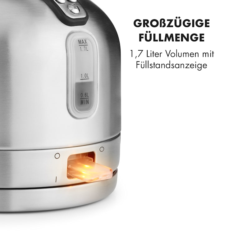 Carlina Retro-Wasserkocher 1,7l 1850-2200 W Teekessel Edelstahl
