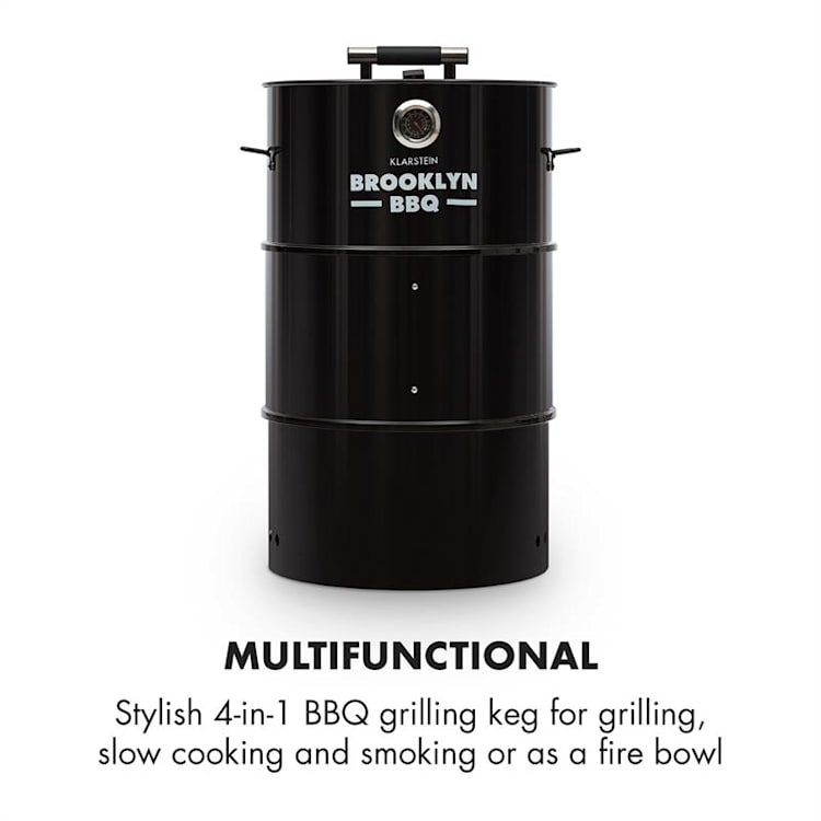 Brooklyn-BBQ, 4 v 1 grilovací súdok, Ø 42 cm, oceľ, práškové lakovanie