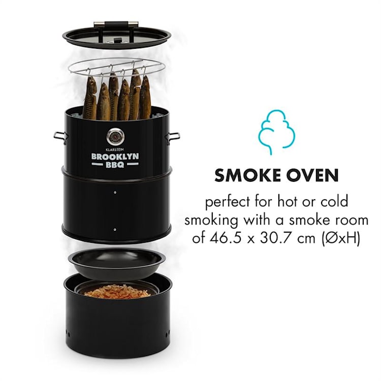 Brooklyn-BBQ, 4 v 1 grilovací súdok, Ø 42 cm, oceľ, práškové lakovanie