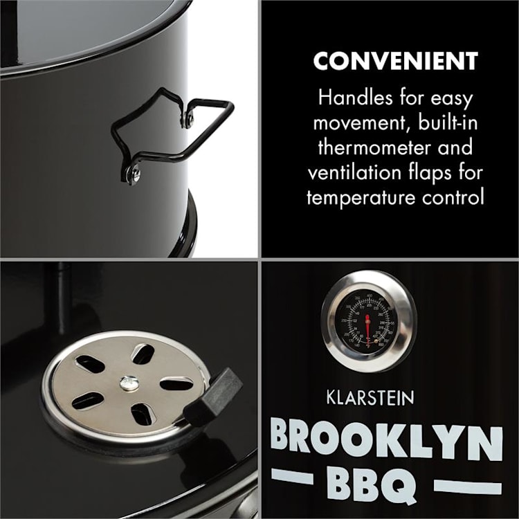 Brooklyn-BBQ, 4 v 1 grilovací súdok, Ø 42 cm, oceľ, práškové lakovanie
