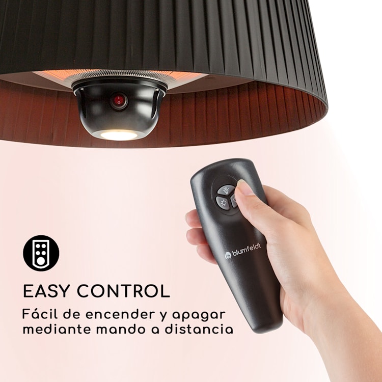 Venice Heat Radiador de terraza 800/1000/1800W mando a distancia color negro Negro