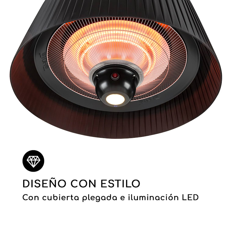 Venice Heat Radiador de terraza 800/1000/1800W mando a distancia color negro Negro