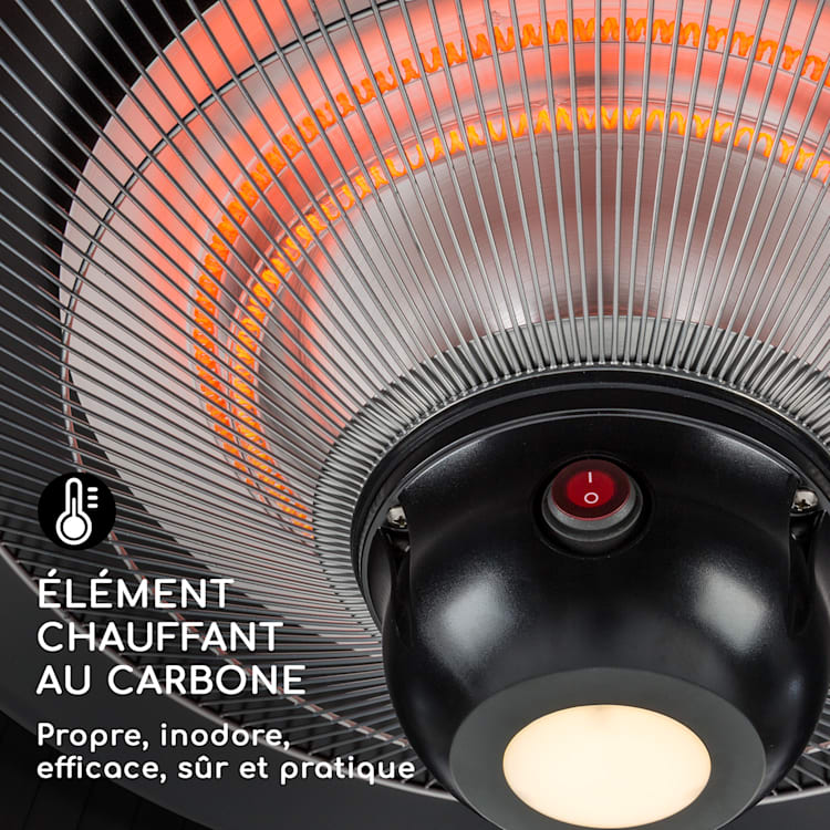 Venice Heat radiateur de terrasse 800/1000/1800W télécommande noir Noir