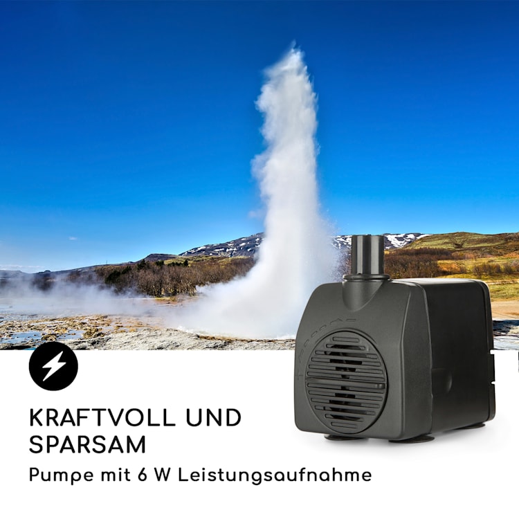 Rochester Falls Gartenbrunnen IPX8 6W Polyresin 3 LEDs Steinoptik