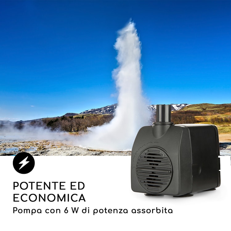 Rochester Falls Fontana da Giardino IPX8 6 W in Poliresina 3 LED Effetto Pietra