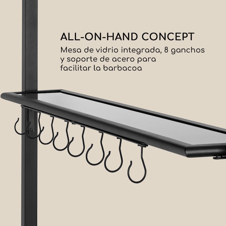 Steakhouse Techo para grill 220x215x140cm PE 180 g/m² Acero ignífugo Gris