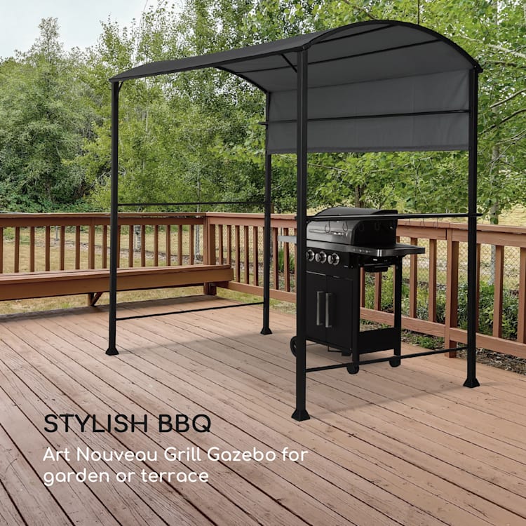 Steakhouse Techo para grill 220x215x140cm PE 180 g/m² Acero ignífugo Gris