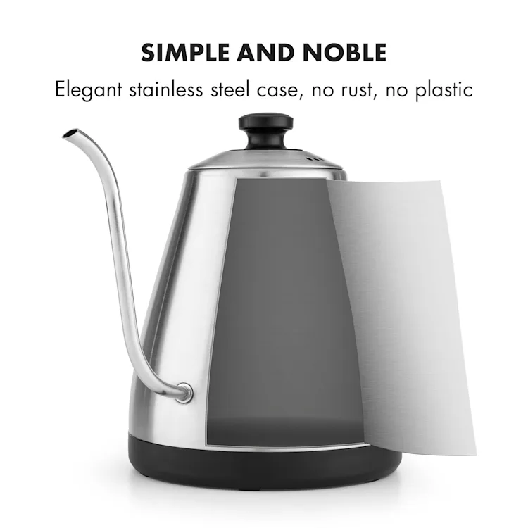 Garcon Kettle 1L 2000W Keep-Warm Gooseneck Stainless Steel Silver Metallic