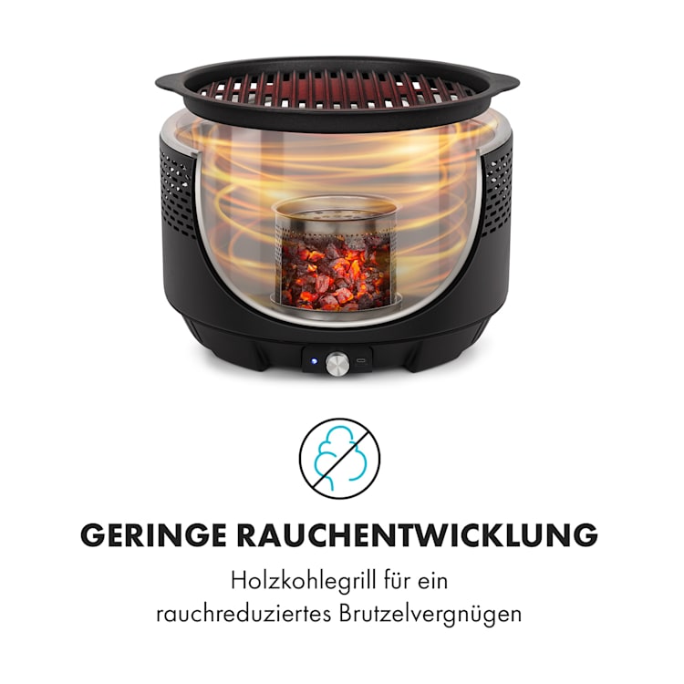 Micro-Q 3131 Holzkohlegrill, rund, 31 cm (Ø) Grillgitter, schwarz