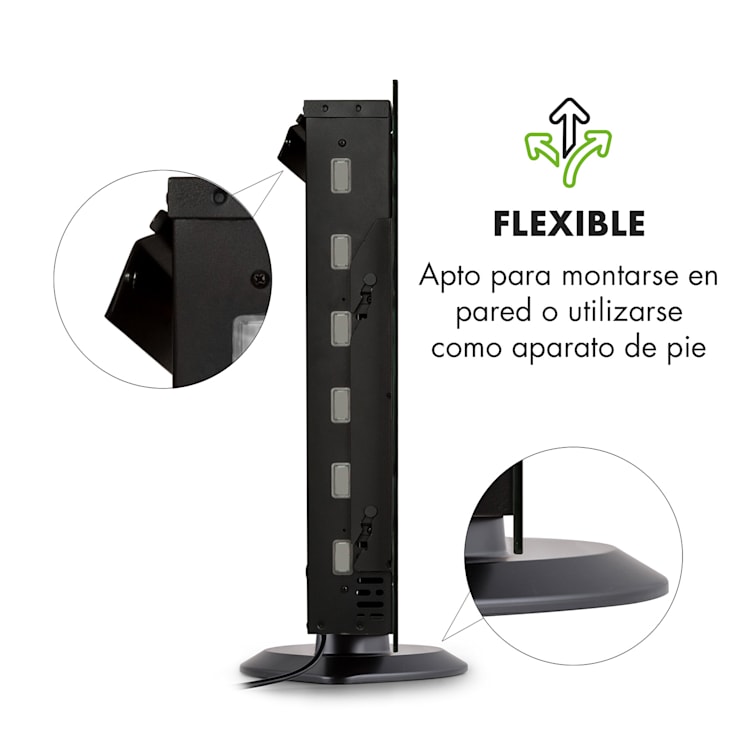 Chimenea eléctrica Colmar Cristal 2000W 7 colores Led Mando a distancia