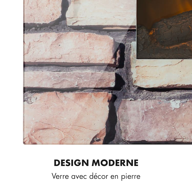 Colmar Cheminée électrique verre 2000W 7 couleurs LED Télécommande