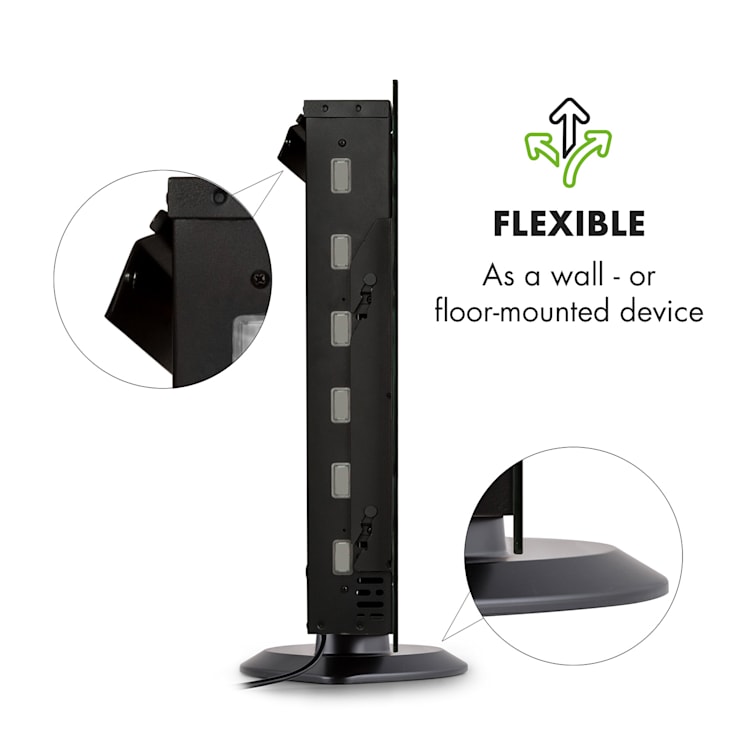 Lareira elétrica Colmar Vidro 2000W LED 7 Cores Comando de Controlo Remoto