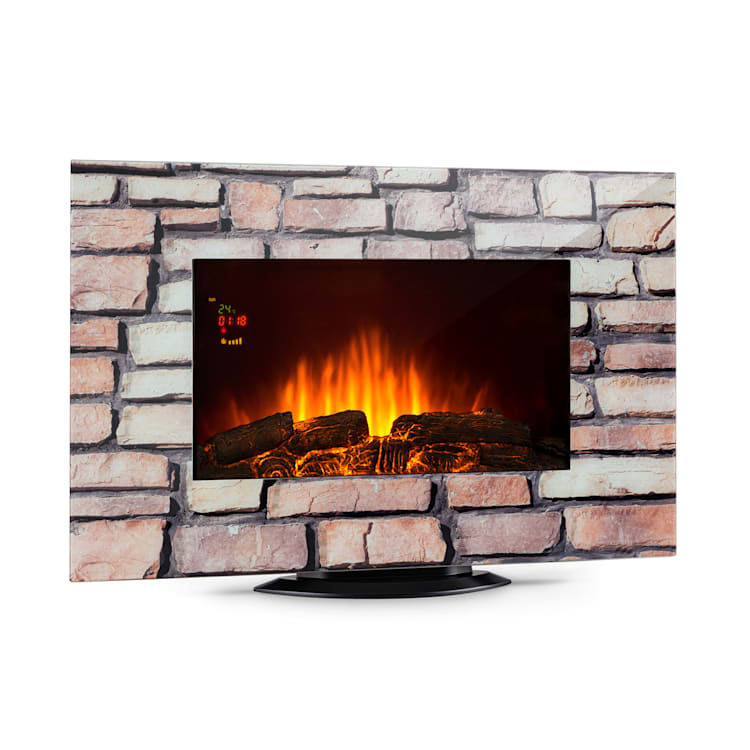 Lareira elétrica Colmar Vidro 2000W LED 7 Cores Comando de Controlo Remoto