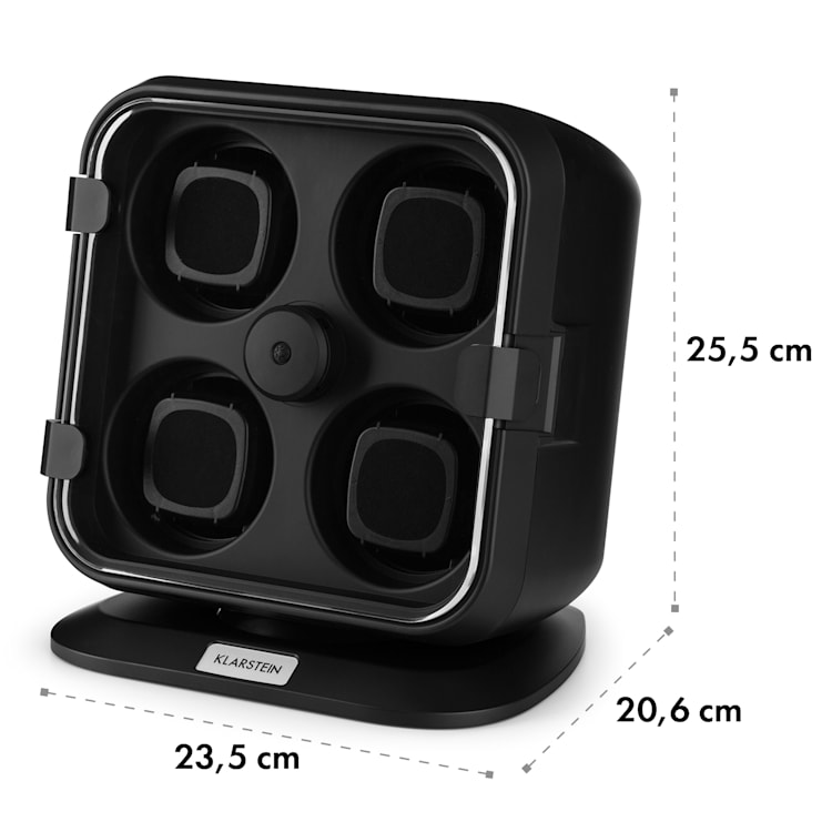 Clover - Caricatore per 4 orologi, 3 rotazioni, 4 velocità, LED Nero
