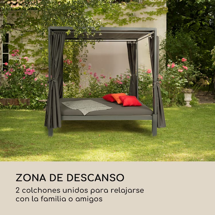 Senator Lounge Tumbona de jardín 188x208x205 cm Toldo Gris Gris