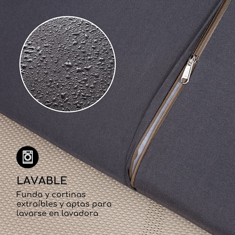 Senator Lounge Tumbona de jardín 188x208x205 cm Toldo Gris Gris