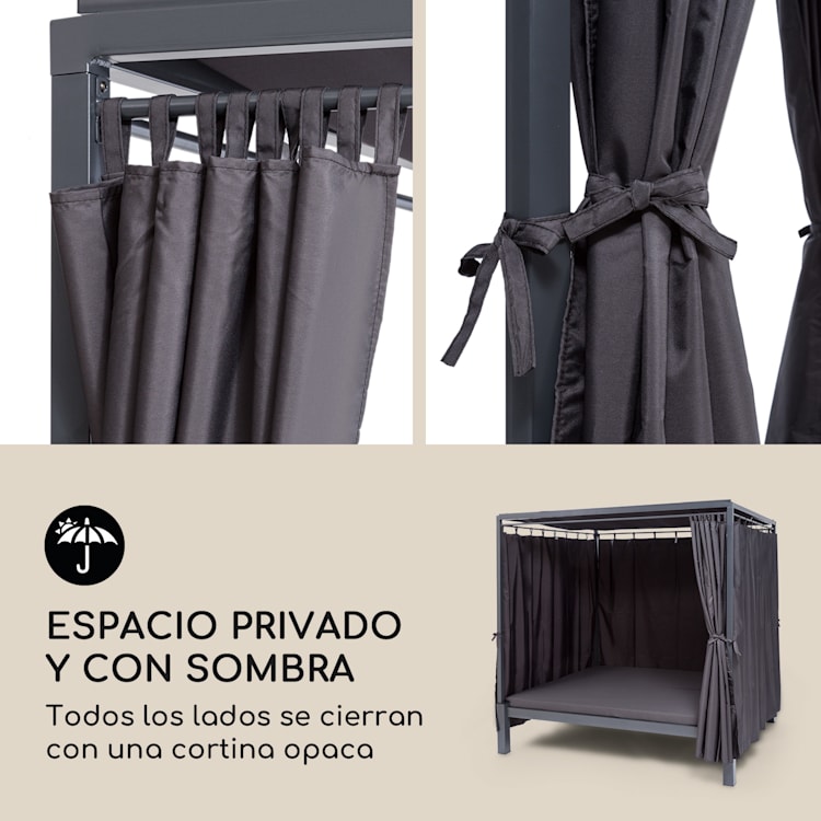 Senator Lounge Tumbona de jardín 188x208x205 cm Toldo Gris Gris