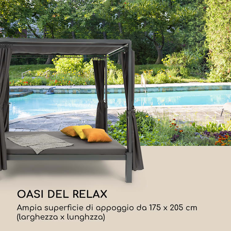 Senator Lounge Sdraio da Giardino 188x208x205cm Parasole grigio Grigio