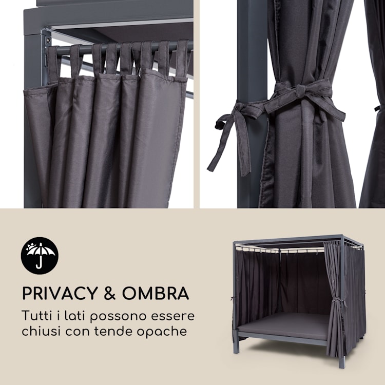 Senator Lounge Sdraio da Giardino 188x208x205cm Parasole grigio Grigio