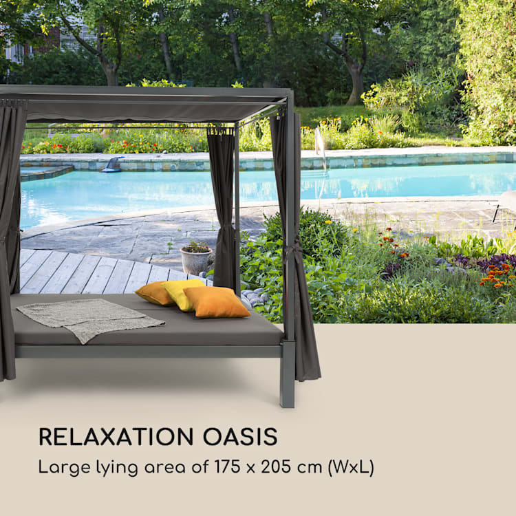 Senator Lounge ligbank 188x208x205cm zonnedak grijs Donkergrijs