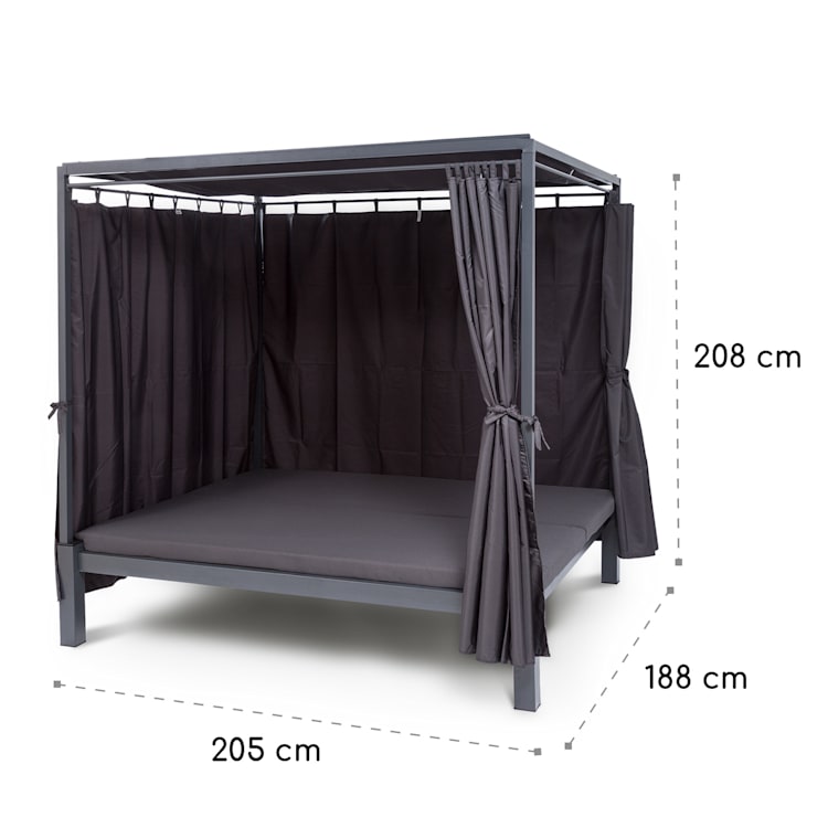 Senator Lounge Tumbona de jardín 188x208x205 cm Toldo Gris Gris