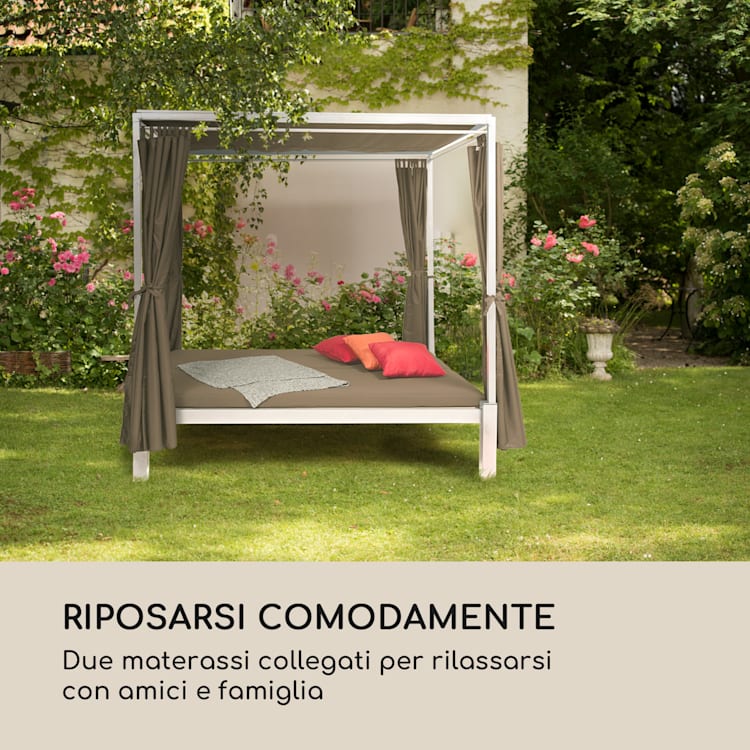 Senator Lounge Sdraio da Giardino 188x208x205cm Parasole talpa Taupe / bianco