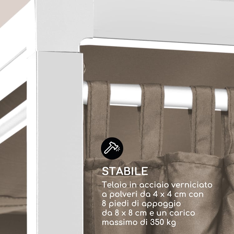 Senator Lounge Sdraio da Giardino 188x208x205cm Parasole talpa Taupe / bianco