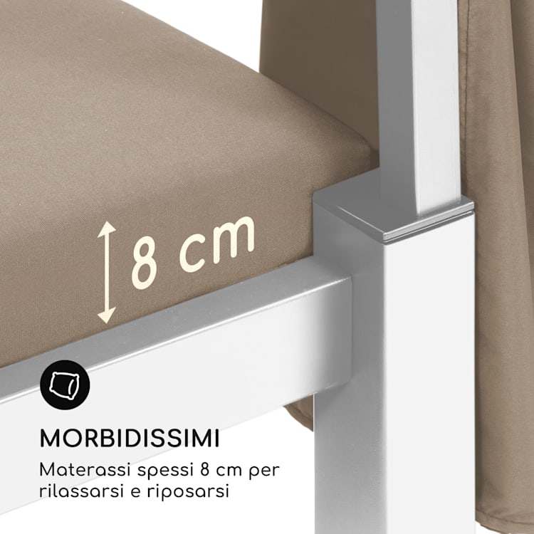 Senator Lounge Sdraio da Giardino 188x208x205cm Parasole talpa Taupe / bianco