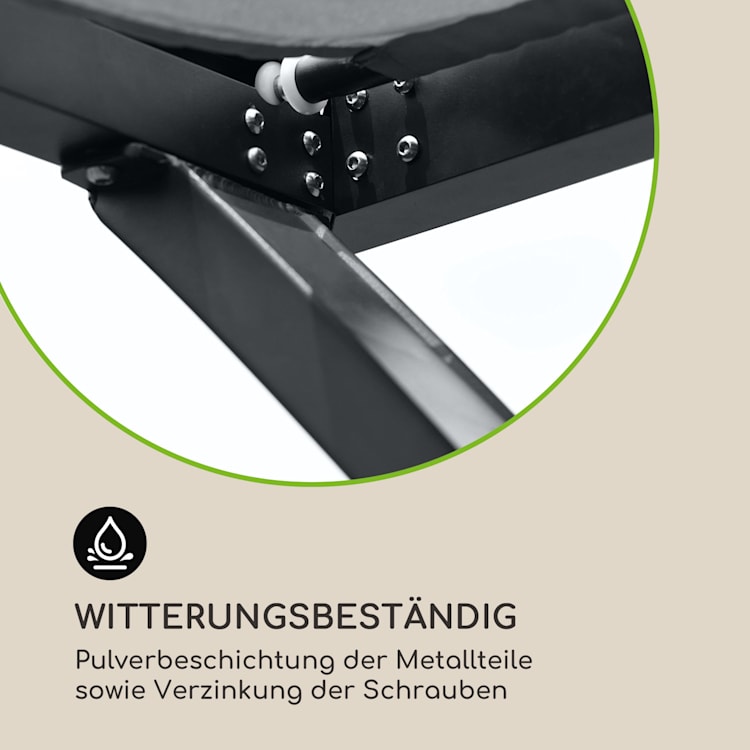 Palazzo Pavillon 4x3m Faltdach Polyester Aluminium schwarz / grau