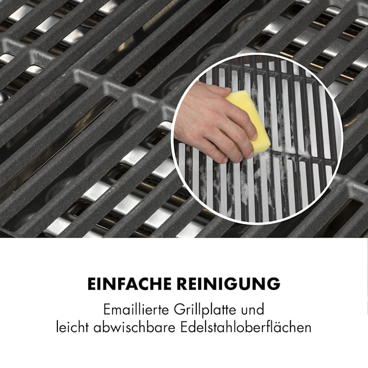 Highgrade 4 IB Gasgrill 6 Brenner 19,8 kW 71x46cm Grill Edelstahl