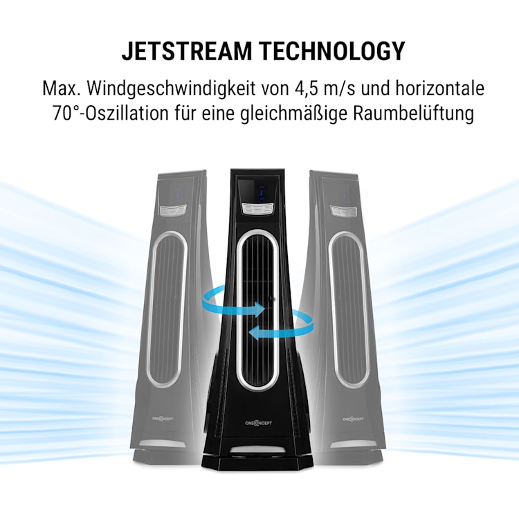 Blown Away Turmventilator 100W 70°-Oszillation 1000 m³/h Fernbedienung