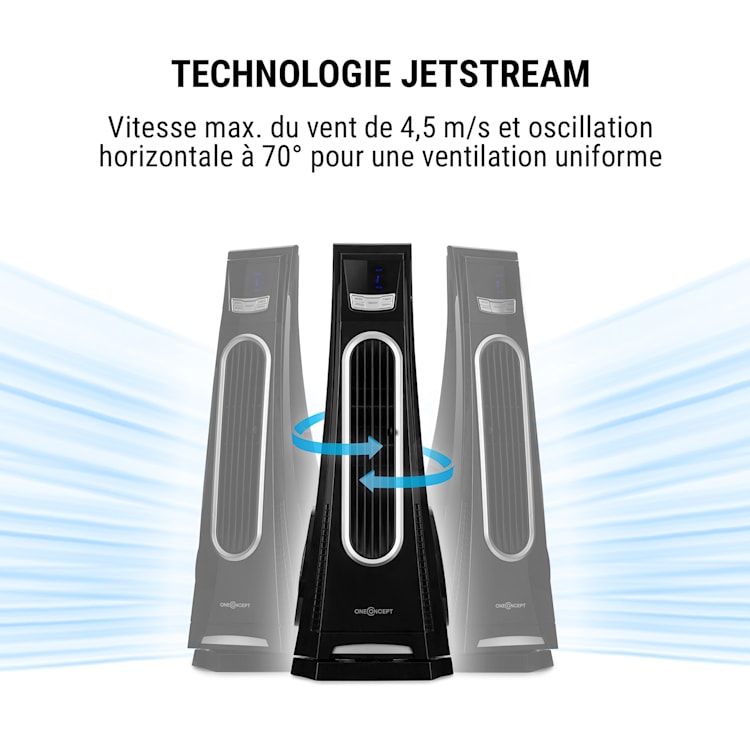 Blown Away torenventilator 100 Watt oscillatie: 70° 1000 m³/h zwart